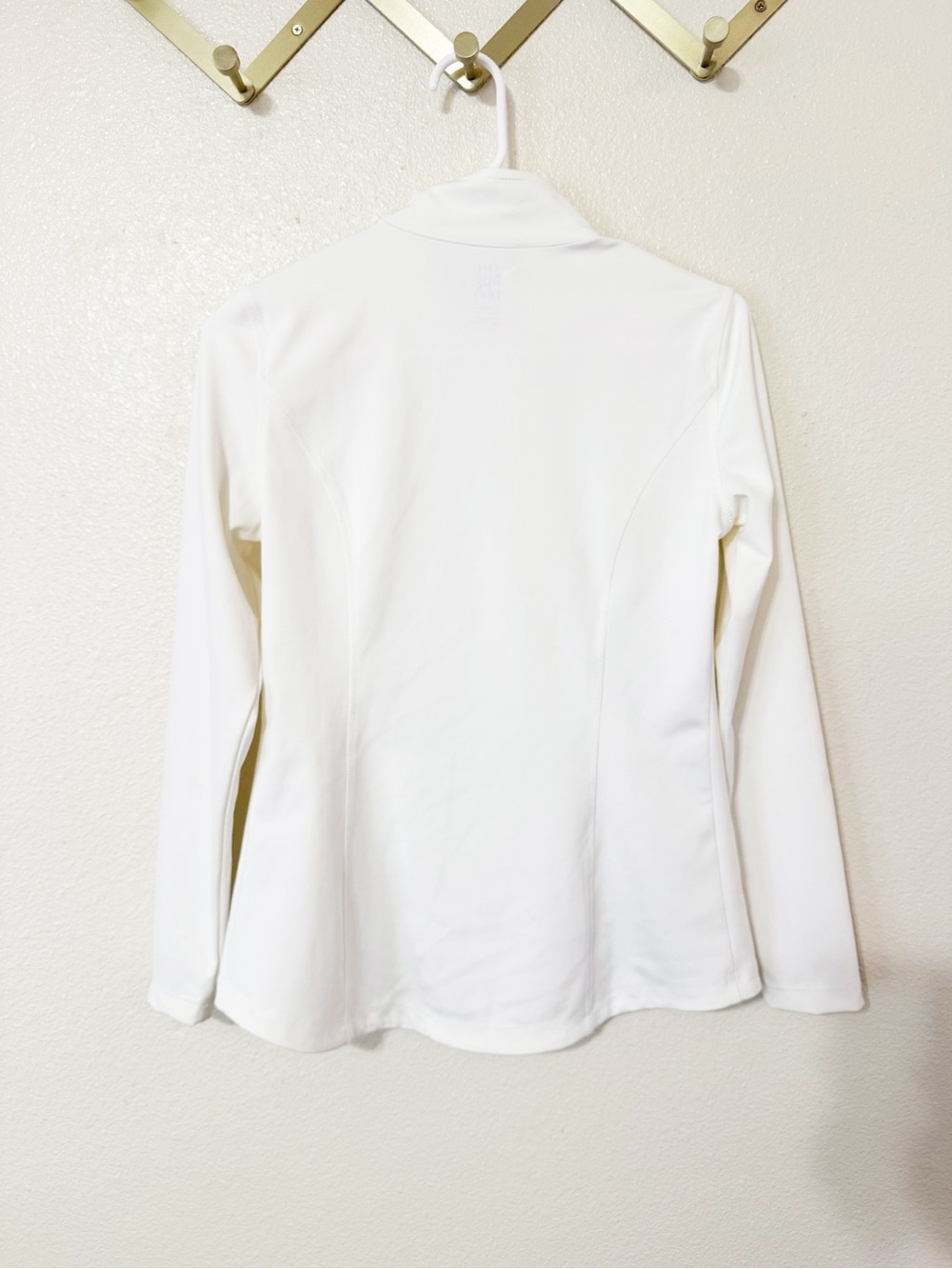 J. McLaughlin Performance Cream Off White Full Zip Long Sleeve Active Jacket - Picture 4 of 5